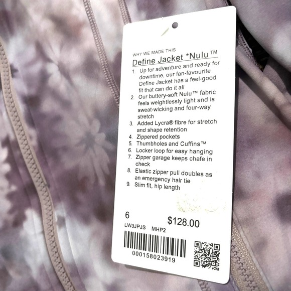 Lululemon Define Jacket 6 Nulu Meadow Haze Purple Pink Aligned Pink Multi NWT - Picture 6 of 9